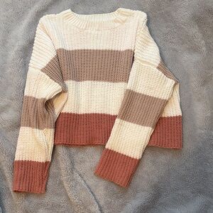 moon & madison Striped Chunky Sweater